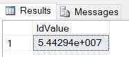 ID value as scientific notation